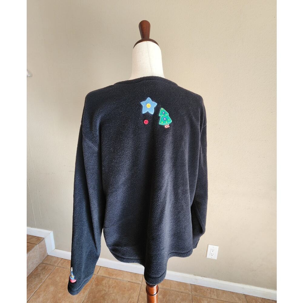 C & B Sport Women's Christmas Holiday Fleece Buttons SZ Large - Picture 4 of 9